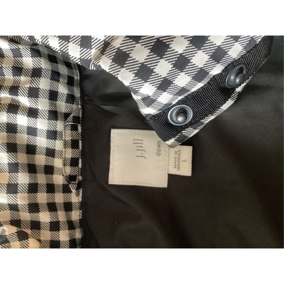 J. Jill Down Filled Puffer Vest Sz L Snap Closure Gingham Plaid - Picture 6 of 8